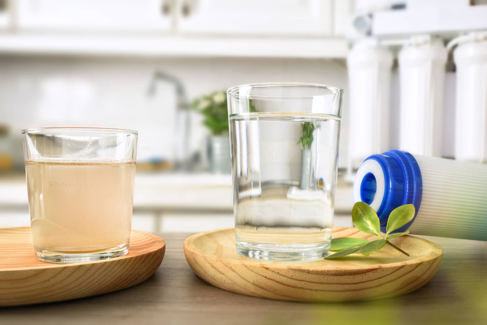 Cloudy hot water in a glass.