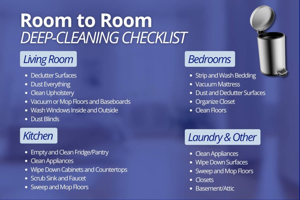 Deep cleaning checklist that you can follow.